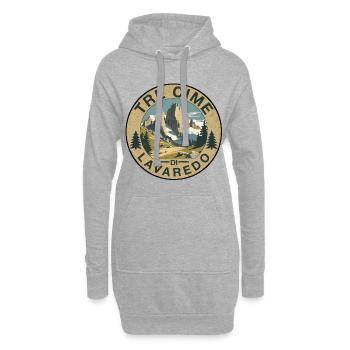 Tri Cime rund - Hoodie-Kleid - Grau meliert - Vorne