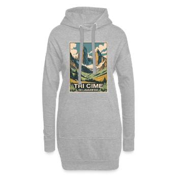 Tri Cime Dolomites - Sweat-shirt à capuche long Femme - gris chiné - Devant