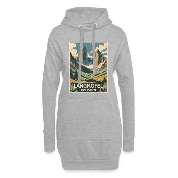 Langkofel Dolomiten - Hoodie-Kleid - Grau meliert - Vorne