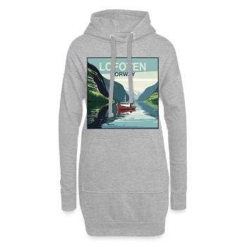 Hochseefischen Norwegen Lofoten - Hoodie-Kleid - Grau meliert - Vorne
