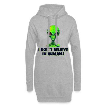 Alien dunkel - Hoodie-Kleid - Grau meliert - Vorne