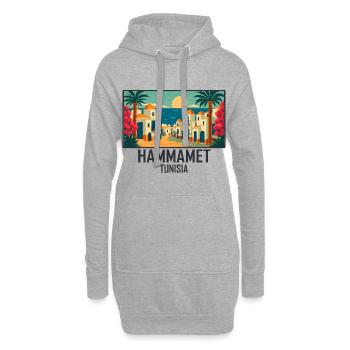 Hammamet, Tunisie - Sweat-shirt à capuche long Femme - gris chiné - Devant