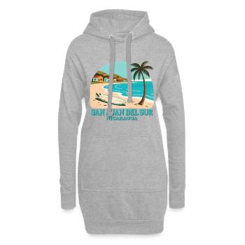 San Juan del Sur, Nicaragua - Sweat-shirt à capuche long Femme - gris chiné - Devant