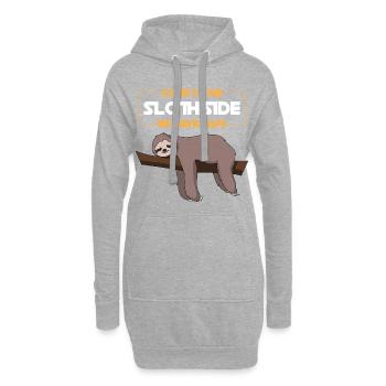 Komm zum Faultier Side Gift - Hoodie-Kleid - Grau meliert - Vorne