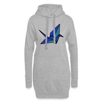 origami - Sweat-shirt à capuche long Femme - gris chiné - Devant