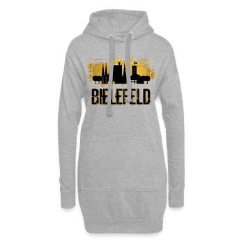 Bielefeld Deutschland Stadt Skyline Liebe Gold - Hoodie-Kleid - Grau meliert - Vorne