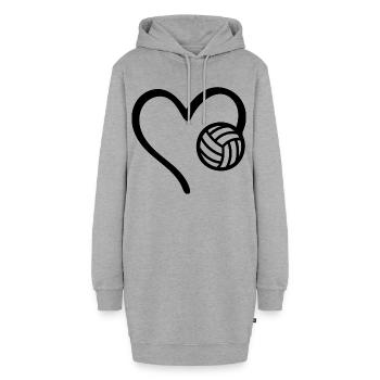 Volleyball Cœur - Sweat-shirt à capuche long Femme - gris chiné - Devant