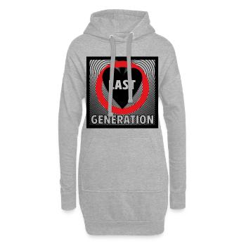 Letzte Generation - Stolz auf Klimaschutz - Hoodie-Kleid - Grau meliert - Vorne