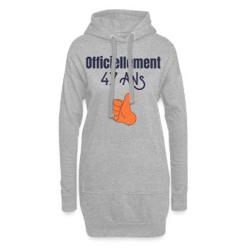 Officiellement 47 Ans - Sweat-shirt à capuche long Femme - gris chiné - Devant