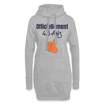 Officiellement 43 Ans - Sweat-shirt à capuche long Femme - gris chiné - Devant