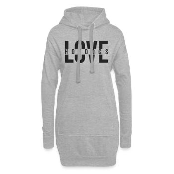 Love Hotdogs Déclaration de restauration rapide - Sweat-shirt à capuche long Femme - gris chiné - Devant