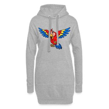 Herziger Papagei - Hoodie-Kleid - Grau meliert - Vorne