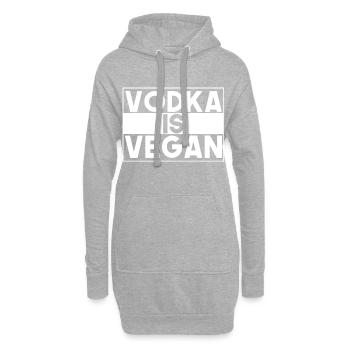 Vodka ist Vegan, Veganer, Lustig, Humor, Alkohol - Hoodie-Kleid - Grau meliert - Vorne