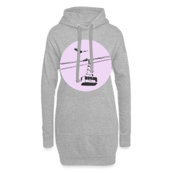 Gondel / Seilbahn mit Adler lila - Hoodie-Kleid - Grau meliert - Vorne