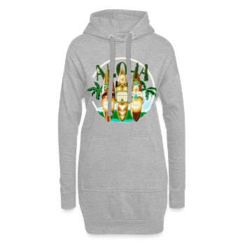 TIKI Ancestor God Figures Surf Boards ALOHA 2 - Hoodie-Kleid - Grau meliert - Vorne