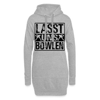 Lasst uns Bowlen Bowling Bowler Kegeln - Hoodie-Kleid - Grau meliert - Vorne