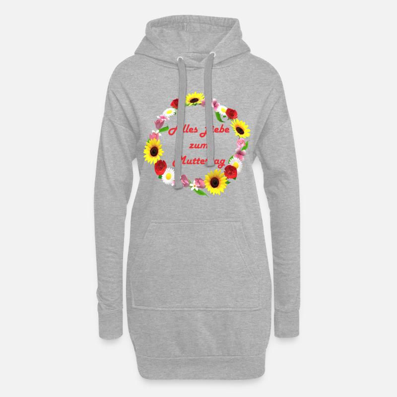 Muttertag Geschenkidee - Hoodie-Kleid - Grau meliert