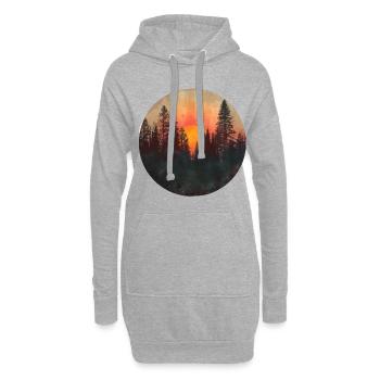 Sunset Forest Silhouette Extérieur Rétro Années 80 Vibe 3 - Sweat-shirt à capuche long Femme - gris chiné - Devant
