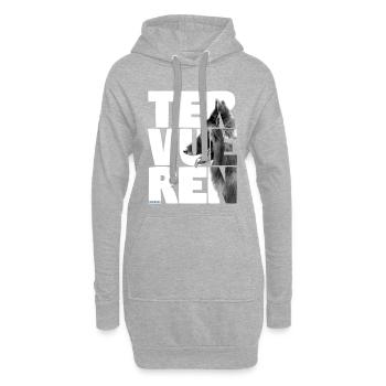 NASSU Tervueren 02 - Sweat-shirt à capuche long Femme - gris chiné - Devant