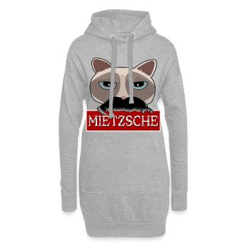 Mietzsche Nietzsche Philosophie chat Persan - Sweat-shirt à capuche long Femme - gris chiné - Devant