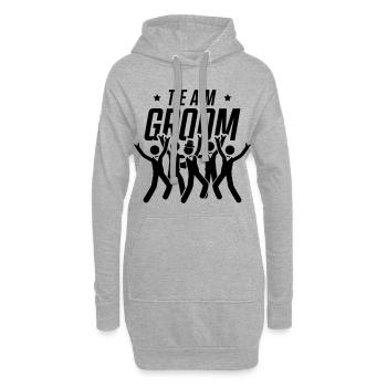 groom team - Sweat-shirt à capuche long Femme - gris chiné - Devant