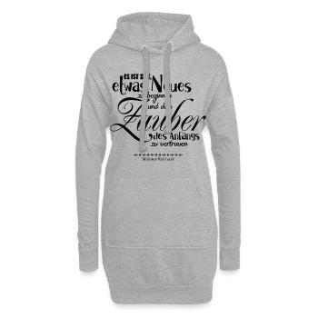 Es ist Zeit etwas Neues zu beginnen 1 - Hoodie-Kleid - Grau meliert - Vorne