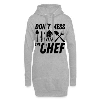 Chef Chef Chef Cuisine Drôle de dicton - Sweat-shirt à capuche long Femme - gris chiné - Devant