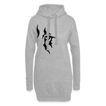 Œil de lion (gauche) - Sweat-shirt à capuche long Femme - gris chiné - Devant