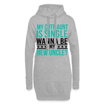 Ma tante est célibataire. Voulez-vous être mon oncle? - Sweat-shirt à capuche long Femme - gris chiné - Devant