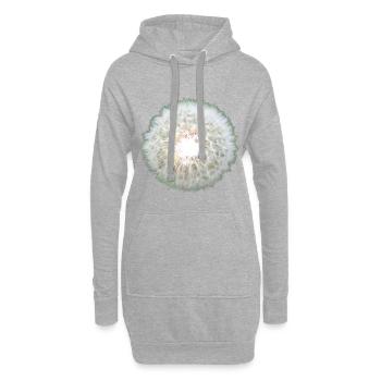 pissenlit - Sweat-shirt à capuche long Femme - gris chiné - Devant