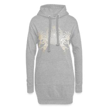 Kokopelli Duo - Man In The Maze - Vintage Grunge - Hoodie-Kleid - Grau meliert - Vorne