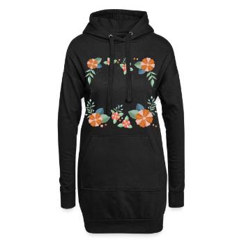 Des fleurs - Sweat-shirt à capuche long Femme - noir - Devant