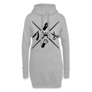 barber icons krone - Hoodie-Kleid - Grau meliert - Vorne