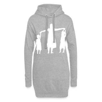Femme avec enfants - Sweat-shirt à capuche long Femme - gris chiné - Devant