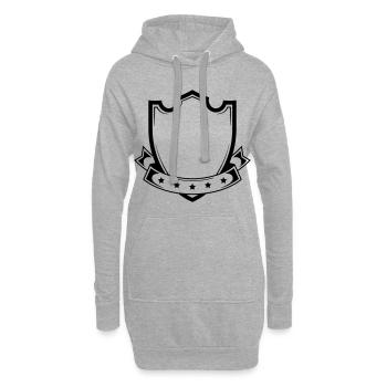wappen leer schild form - Hoodie-Kleid - Grau meliert - Vorne