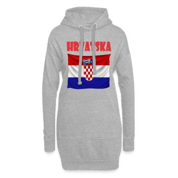Kroatien Design - Hoodie-Kleid - Grau meliert - Vorne