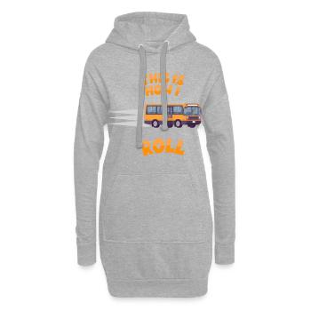 Busfahrer Schulbus - How I roll - Hoodie-Kleid - Grau meliert - Vorne