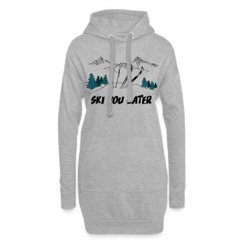 Ski you Later - Sports d’hiver - Sweat-shirt à capuche long Femme - gris chiné - Devant