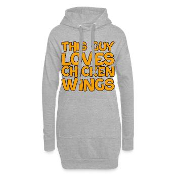 This Guy Loves Chicken Wings 2 - Hoodie-Kleid - Grau meliert - Vorne
