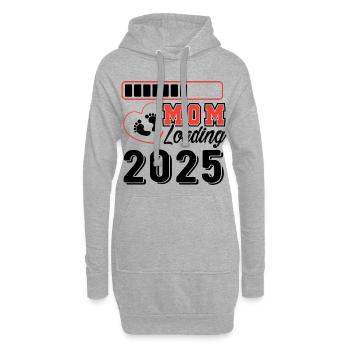 Femme enceinte 2025, bébé sera facturé 2025 - Sweat-shirt à capuche long Femme - gris chiné - Devant