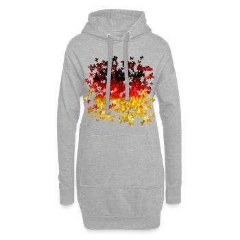 03 Deutschlandflagge Deutschlandfahne romantisch - Hoodie-Kleid - Grau meliert - Vorne