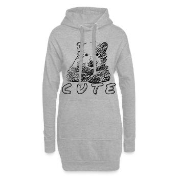 Ours - Sweat-shirt à capuche long Femme - gris chiné - Devant