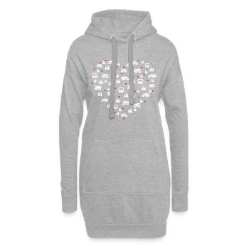 Wohnmobil Liebesherz - Valentinstag Geschenkidee - Hoodie-Kleid - Grau meliert - Vorne