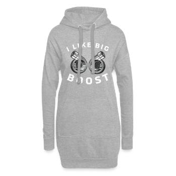 J'aime Big Boost - Turbocompresseurs | Cadeau tuner voiture - Sweat-shirt à capuche long Femme - gris chiné - Devant