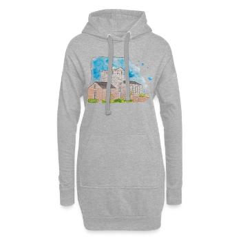 Église Borchemich Erkelenz 41812 Kreis Heinsberg - Sweat-shirt à capuche long Femme - gris chiné - Devant