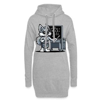 Professeur de chien mignon - Sweat-shirt à capuche long Femme - gris chiné - Devant