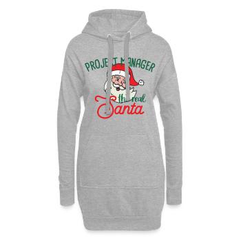 Project Manager xmas the real Santa Weihnachten - Hoodie-Kleid - Grau meliert - Vorne