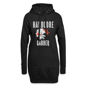 T-shirt gabber à noyau dur, marchandise Hakuh - Sweat-shirt à capuche long Femme - noir - Devant