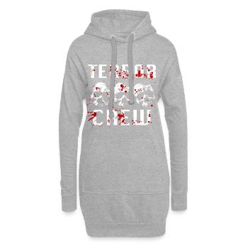 Terror Crew Speedcore Gabber Totenkopf Blut - Hoodie-Kleid - Grau meliert - Vorne