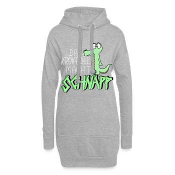 Das Krokodil macht Schnapp für Kinder und Babys - Hoodie-Kleid - Grau meliert - Vorne